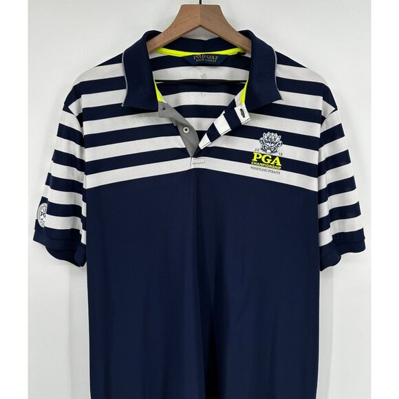 Polo Golf Ralph Lauren Men XL Blue Stripped Short Sleeve PGA Whistling Straits - Picture 3 of 12